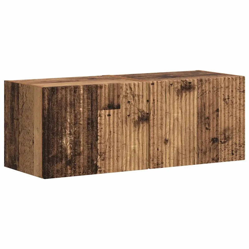 Lot de 2 meubles TV muraux modernes avec étagères cubiques 60 x 31 x 29.5 cm en bois d'ingénierie bois ancien 02_0054884