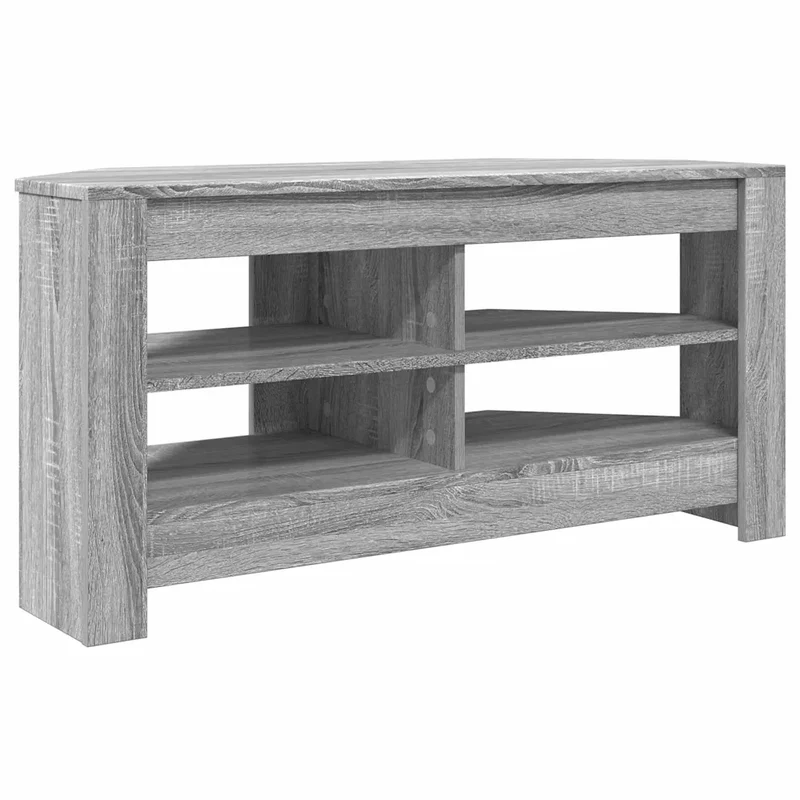 Meuble TV d'angle rectangulaire moderne pratique 102 x 40,5 x 45 cm en bois d'ingénierie gris sonoma 02_0054686