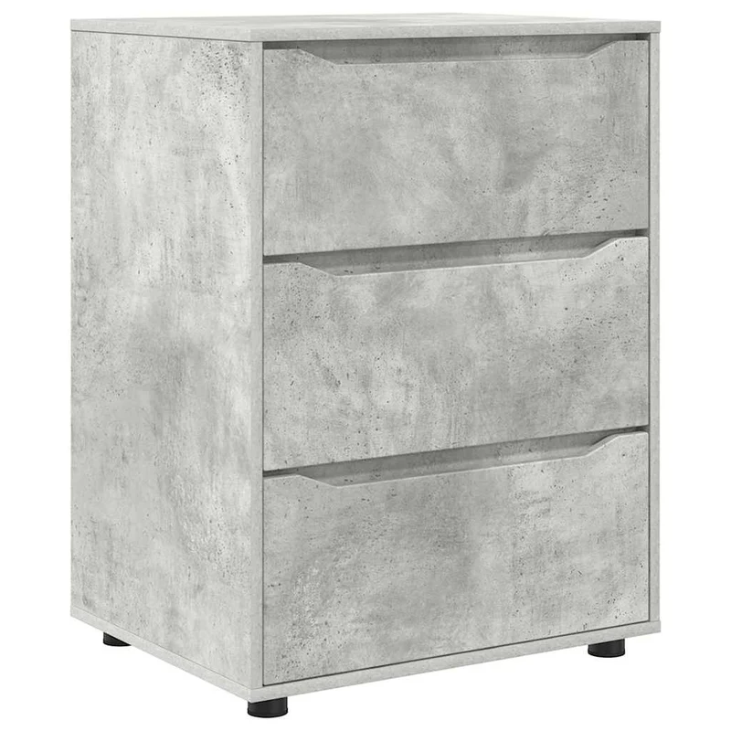 Armoire de rangement rectangulaire avec tiroirs pratiques minimaliste salon chambre 60 x 48 x 81 cm en bois d'ingénierie gris béton 02_0054634