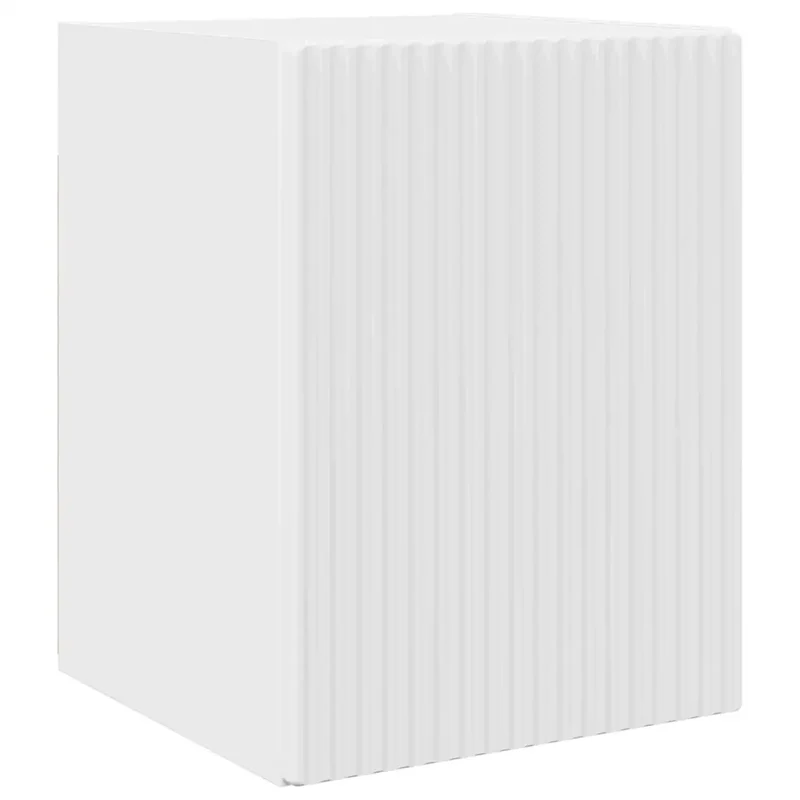 Meuble TV mural moderne gain de place 30 x 31 x 40 cm en bois d'ingénierie blanc brillant 02_0054942