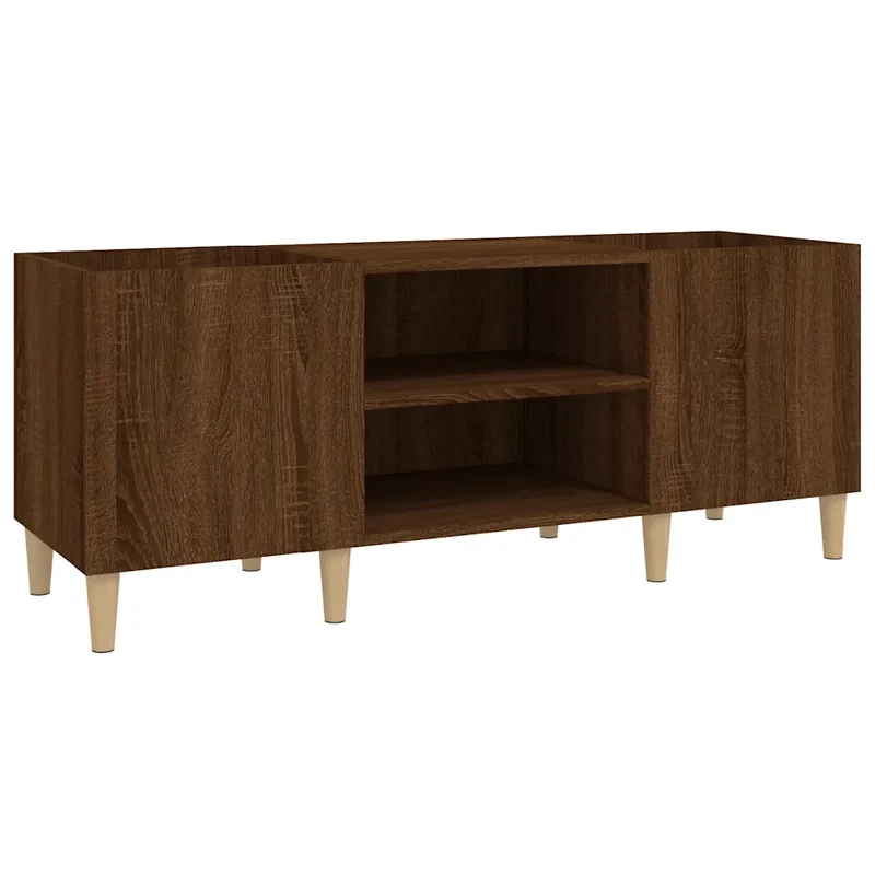 Armoire à disques pratique stylée salon 121 x 38 x 48 cm en bois d'ingénierie marron 02_0049194