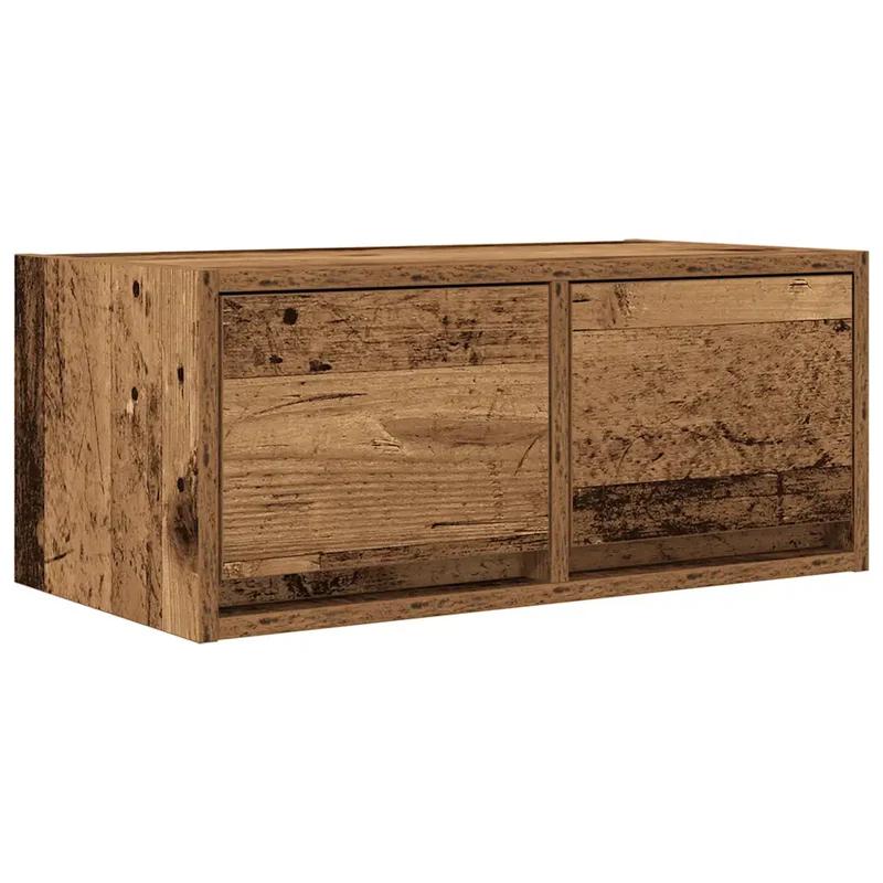 Meuble TV mural design épuré 60 x 31 x 25 cm avec grand espace de rangement en bois d'ingénierie vieux bois 02_0051683
