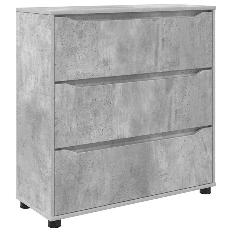 Armoire de rangement avec tiroirs minimaliste ajustable 80 x 31 x 81 cm en bois d'ingénierie gris béton 02_0054624
