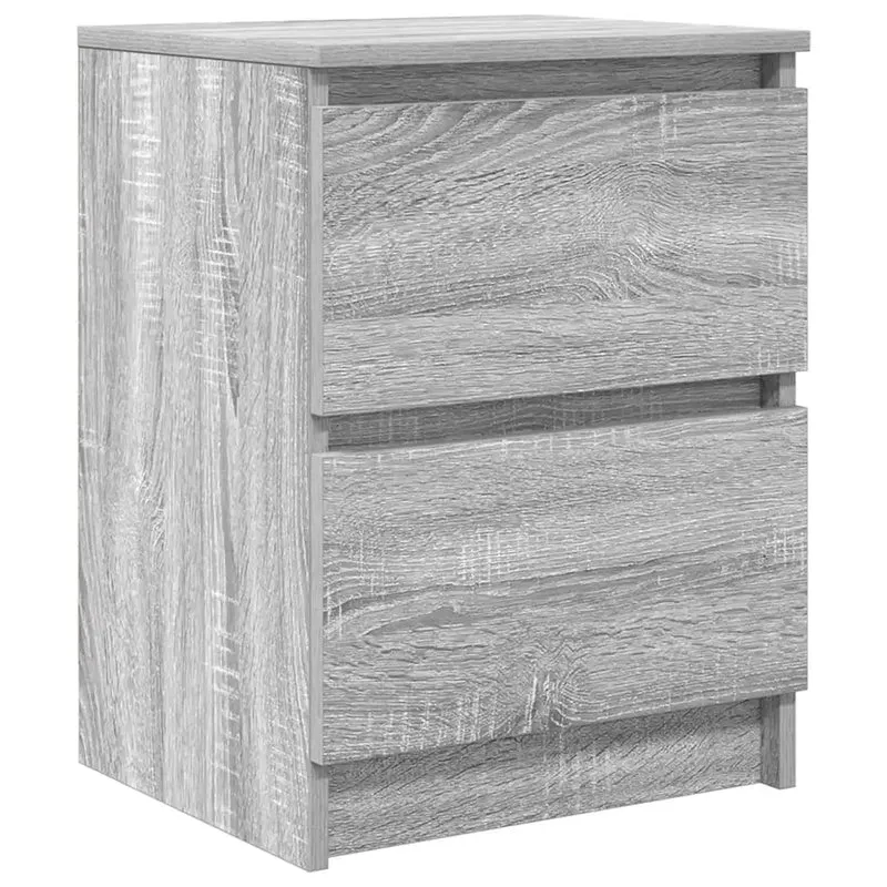 Meuble TV contemporain avec 2 tiroirs rangement salon 40 x 35 x 54 cm en bois d'ingénierie gris 02_0051722