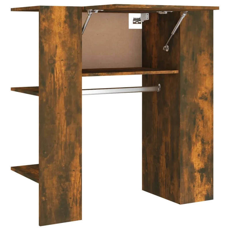Armoire de couloir moderne avec étagères 97,5 x 37 x 99 cm design élégant en bois d'ingénierie chêne fumé 02_0048441