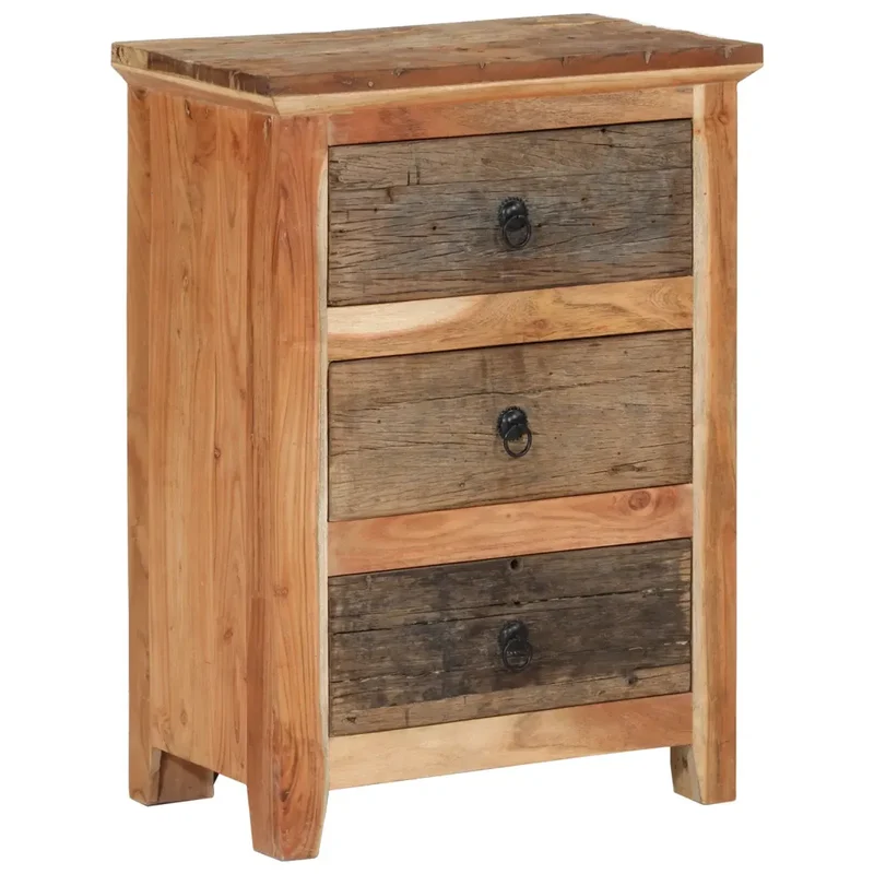 Armoire latérale bois massif d'acacia rangement 55 x 33 x 75 cm fonction d'affichage style classique en bois acacia 02_0047155