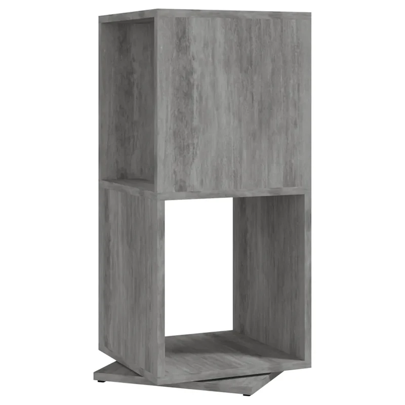 Armoire rotative moderne 34,5 x 34,5 x 75,5 cm pivotante 360 degrés en bois d'ingénierie gris béton 02_0046975