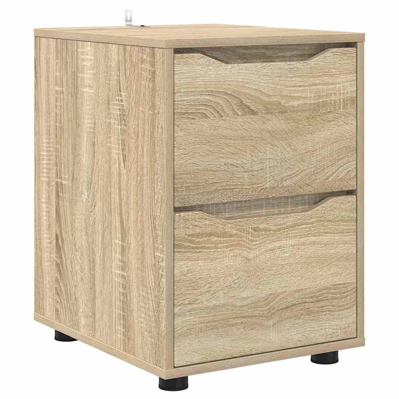 Armoire de rangement minimale avec tiroirs 40 x 48 x 57 cm en bois d'ingénierie chêne sonoma 02_0054613