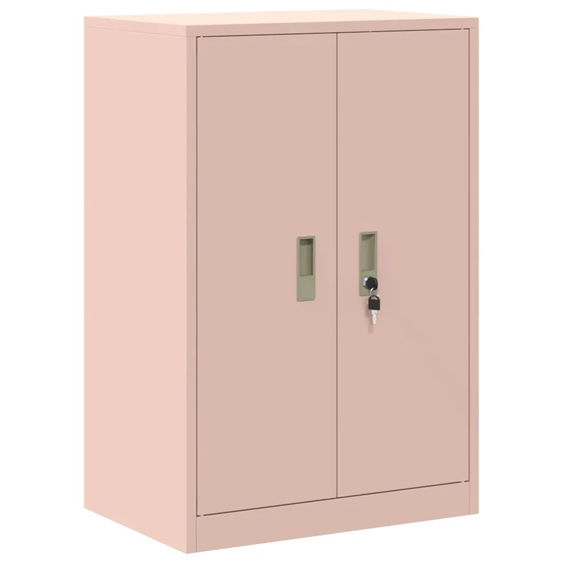 Armoire de rangement moderne design industriel 60 x 40 x 90 cm grande capacité de stockage en acier laminé à froid rose 02_0054852