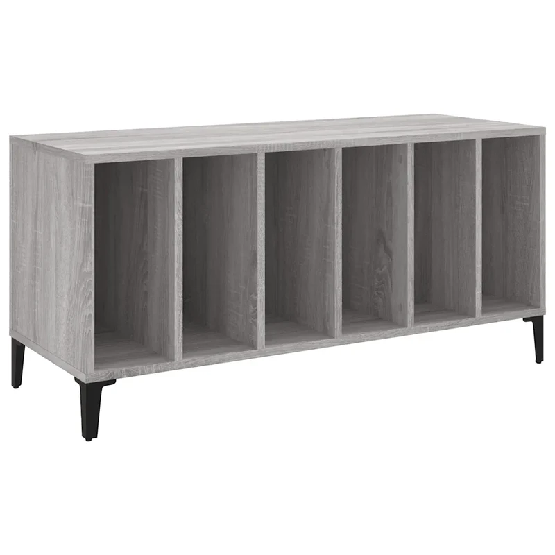 Armoire à disques vintage classique 100 x 38 x 48 cm multifunctionnelle style industriel en bois sonoma gris 02_0049226