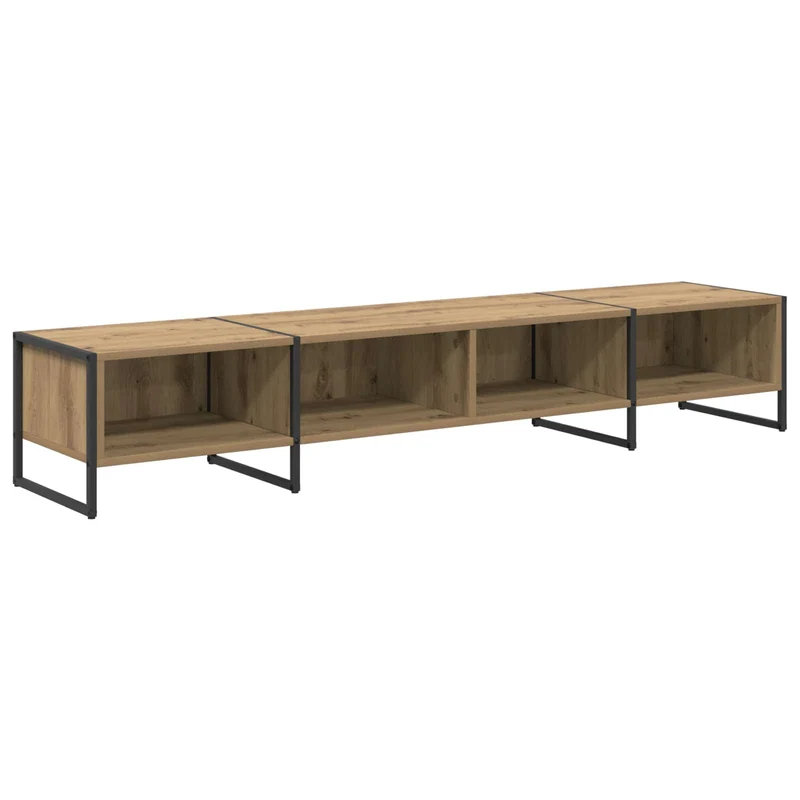 Meuble TV rectangulaire moderne pour salon 170,5 x 36 x 30,5 cm en bois d'ingénierie chêne artisan 02_0054552