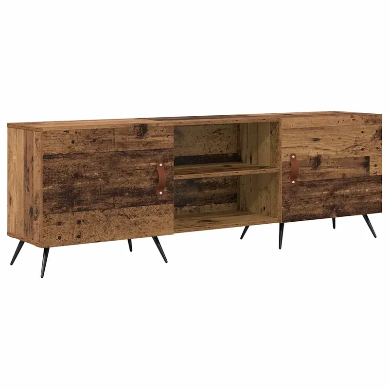 Meuble TV rectangulaire moderne avec portes et espaces de rangement salon 150 x 30 x 50 cm en bois d'ingénierie ancien 02_0052506