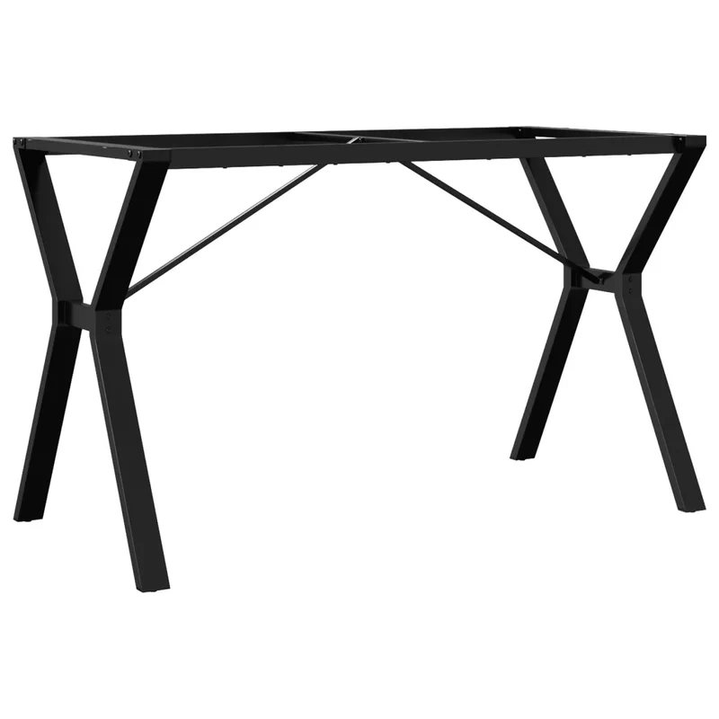Pieds de table à manger cadre en Y 120 x 60 x 73 cm installation facile style industriel en acier noir 02_0047261