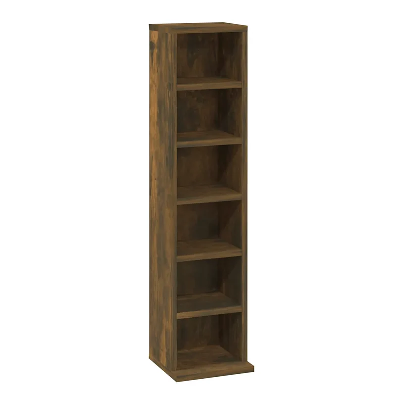 Armoire à CD spacieuse 21 x 20 x 88 cm utilisation multifonctionnelle moderne en bois d'ingénierie chêne fumé 02_0048123