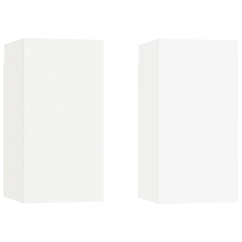 Meubles TV multimédia étagère télévision buffet téléviseur salle à manger salon chambre 2 pièces 30,5 x 30 x 60 cm bois d’ingénierie blanc 02_0028529