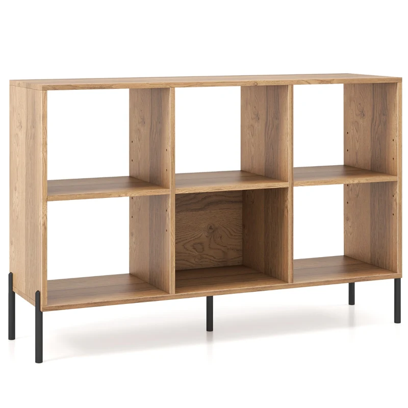 Bibliothèque multifonctionnelle à 6 cases 120 x 35 x 79,5 cm stable et réglable style moderne en bois d'ingénierie naturel 20_0020783