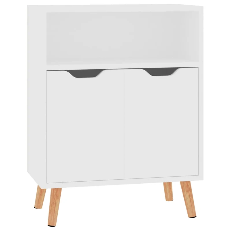 Buffet bahut commode armoire meuble de rangement organisateur cuisine salle de séjour salon 60 x 30 x 72 cm bois d'ingénierie blanc 02_0030335