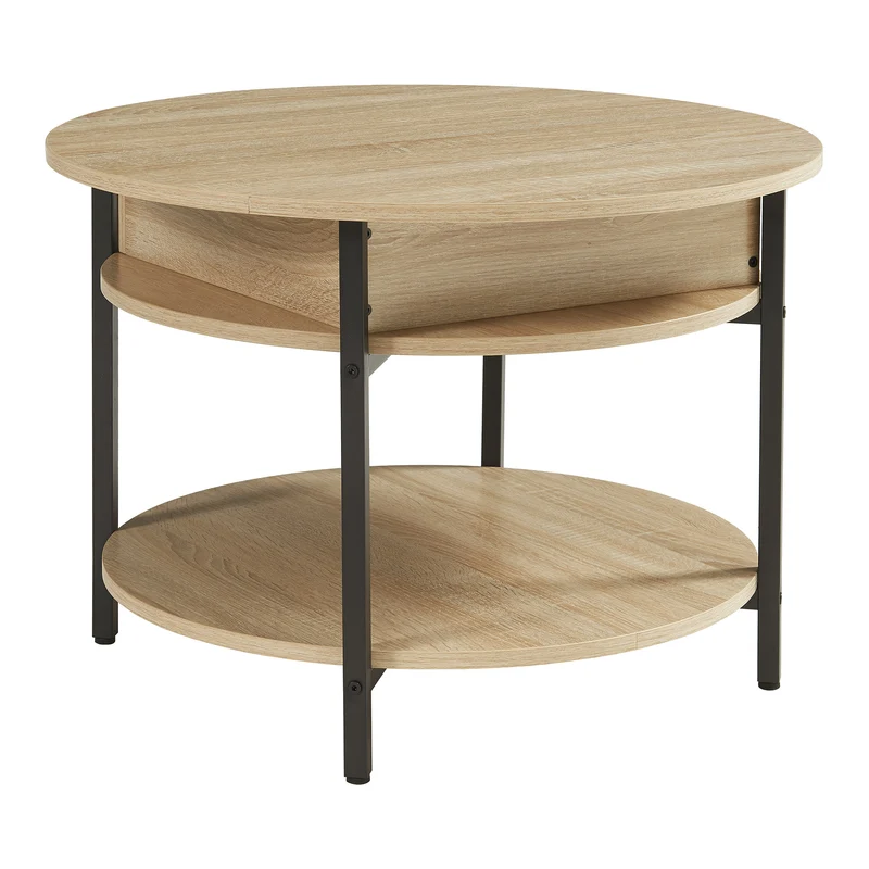 Table basse console d'appoint avec surface relevable effet chêne 03_0010798