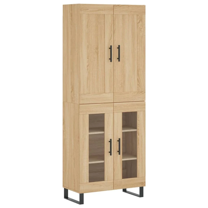 Buffet bahut commode armoire meuble de rangement organisateur cuisine salle de séjour salon haut sonoma 69,5 x 34 x 180 cm bois d'ingénierie marron 02_0034100