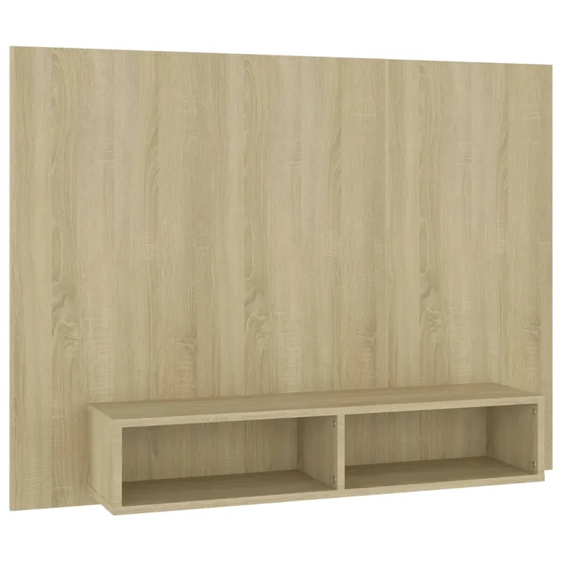 Meuble TV mural élégant contemporain espace salon 120 x 23,5 x 90 cm en bois d'ingénierie chêne sonoma 02_0047908