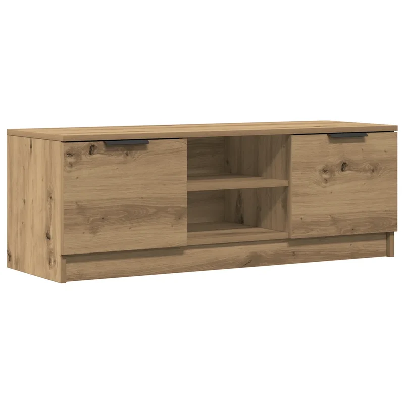 Meuble TV avec espace de rangement moderne stable 102 x 35 x 36 cm en bois d'ingénierie chêne artisanal 02_0050953