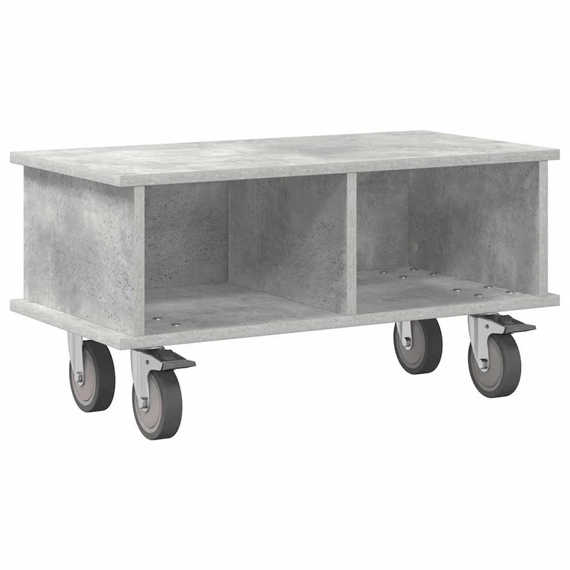 Meuble TV moderne rectangulaire 68 x 35 x 35 cm rangement optimal style épuré en bois d'ingénierie gris béton 02_0054742
