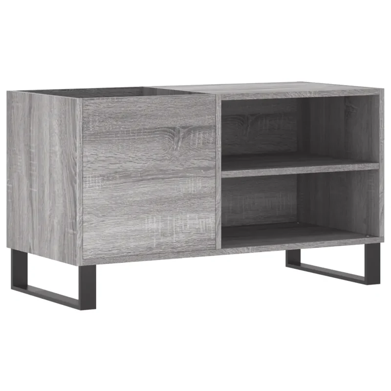 Armoire à disques pratique avec grand espace de rangement 85 x 38 x 48 cm en bois d'ingénierie gris 02_0049121