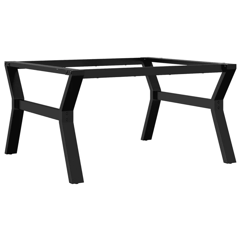 Pieds de table basse cadre en Y robustes design industriel 80 x 70 x 43 cm en acier noir 02_0047250