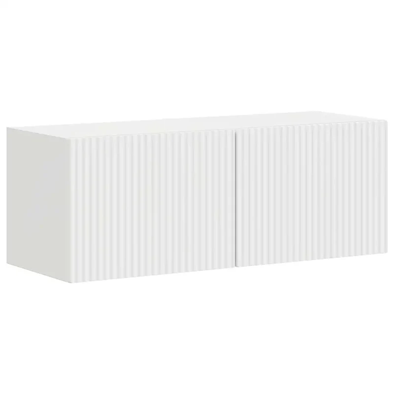 Lot de 2 meubles TV muraux modernes design minimaliste 60 x 31 x 29.5 cm en bois d'ingénierie blanc brillant 02_0054878