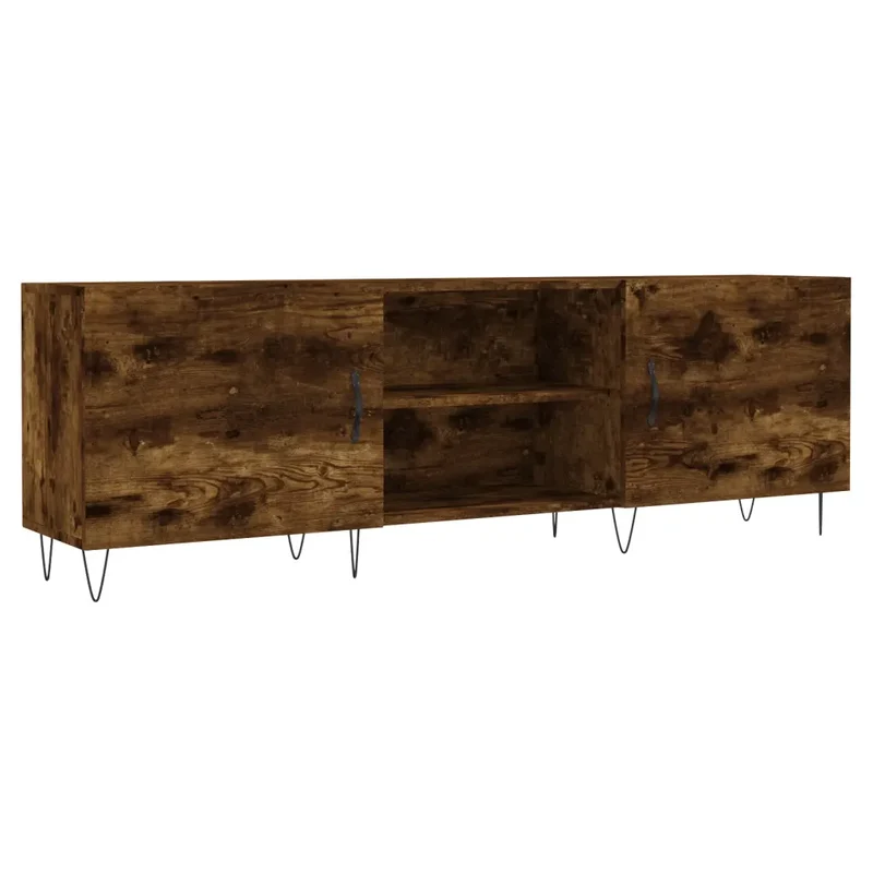 Meuble TV solide avec rangement spacieux 150 x 30 x 50 cm style moderne en bois chêne fumé 02_0048706