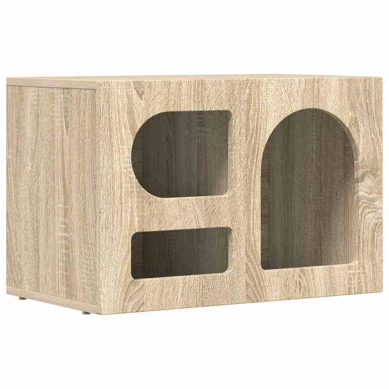 Meuble TV moderne fonctionnel 60 x 35 x 40 cm design épuré en bois d'ingénierie chêne sonoma 02_0054775