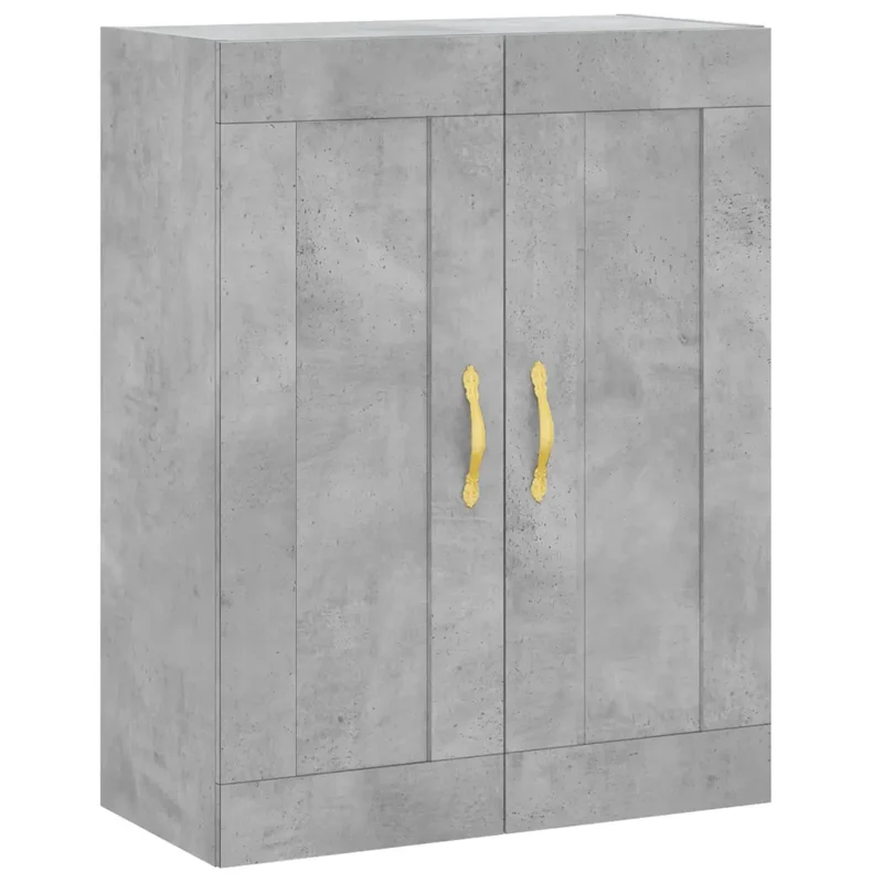 Armoire murale moderne rangement mur suspendu 69,5 x 34 x 90 cm en bois gris béton 02_0049307