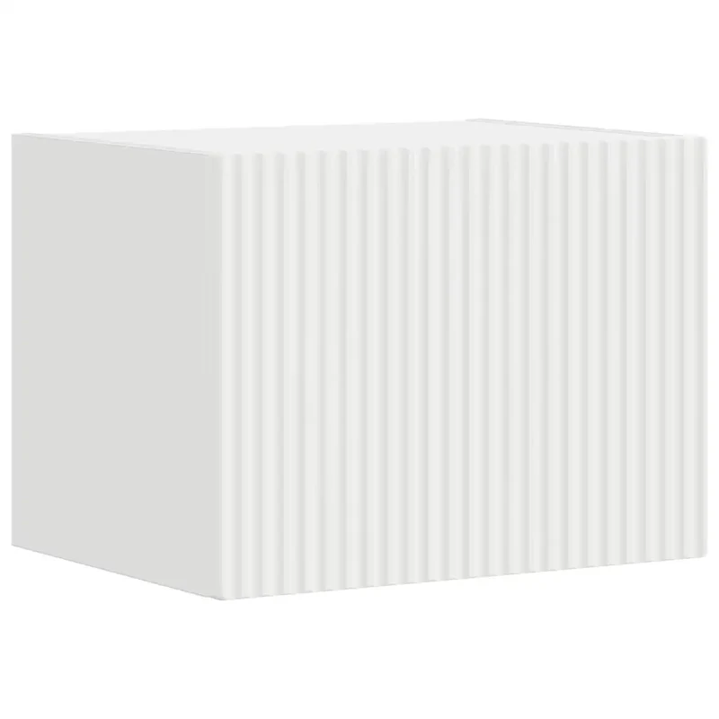 Meuble TV mural moderne avec étagères et portes pivotantes 60 x 31 x 30 cm en bois d'ingénierie blanc 02_0054869