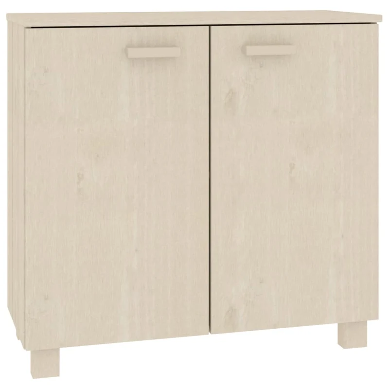 Buffet bahut commode armoire meuble de rangement organisateur cuisine salle de séjour salon 85 x 35 x 80 cm bois massif de pin marron 02_0032178