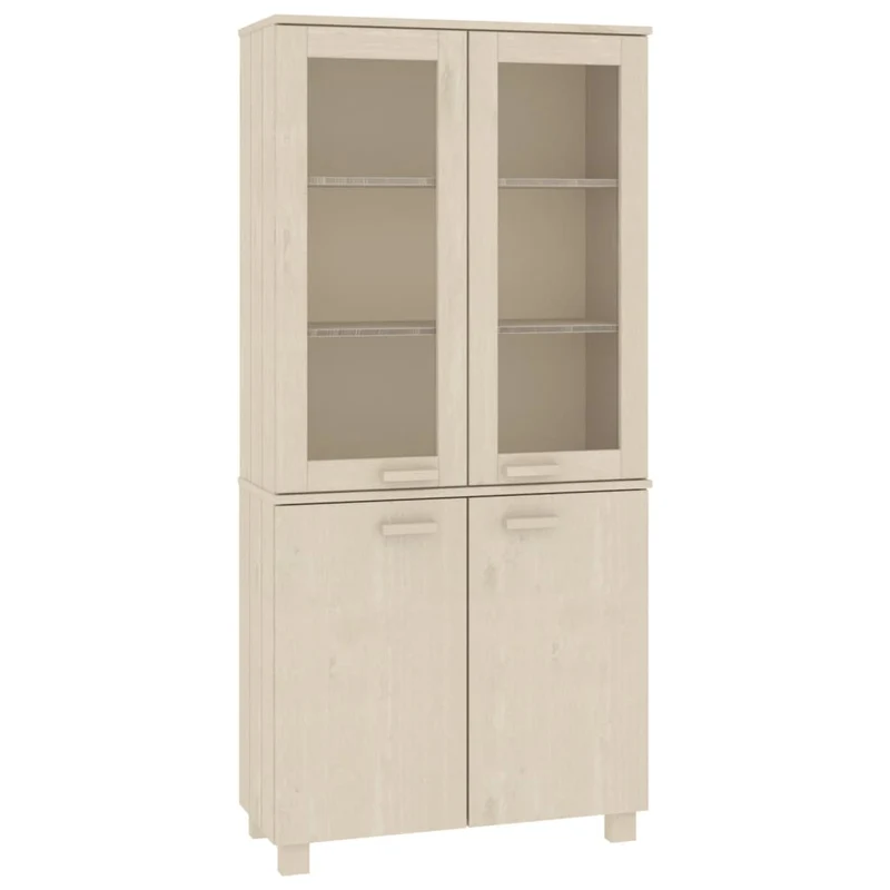 Buffet bahut commode armoire meuble de rangement organisateur cuisine salle de séjour salon bois massif de pin miel marron 02_0032149