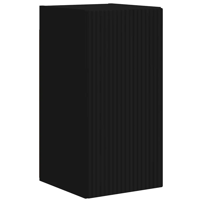 Meuble TV mural moderne gain de place 30 x 31 x 60 cm en bois d'ingénierie noir 02_0054951