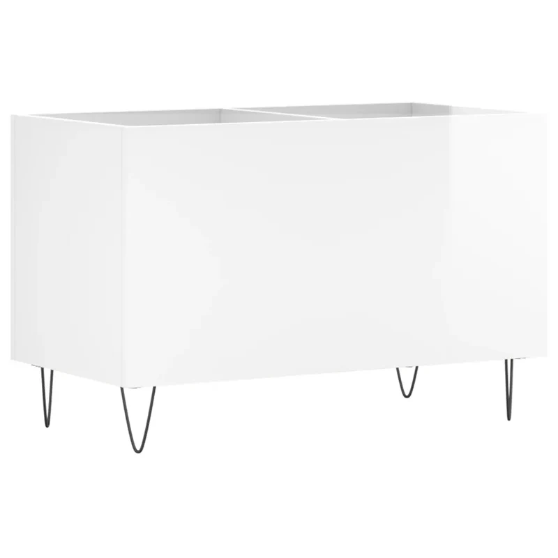 Armoire à disques pratique et classique 74,5 x 38 x 48 cm en bois d'ingénierie blanc brillant 02_0049130