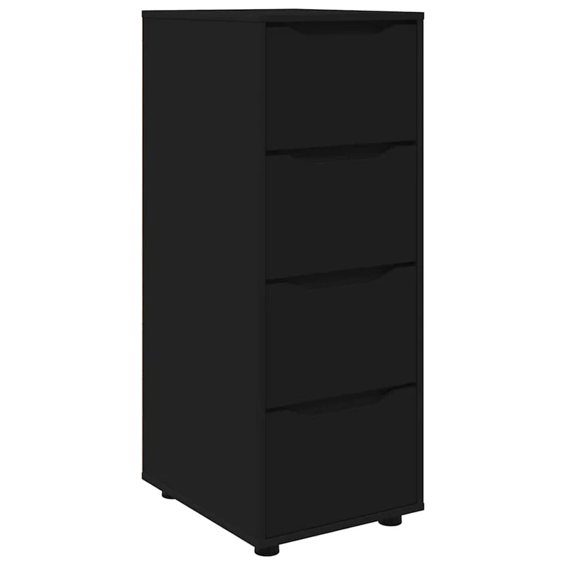 Armoire de rangement rectangulaire pratique minimaliste salon chambre 40 x 48 x 105 cm en bois d'ingénierie noir 02_0054652