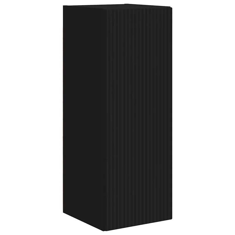 Meuble TV mural moderne minimaliste 30 x 31 x 80 cm fonction rangement déco en bois d'ingénierie noir 02_0054969