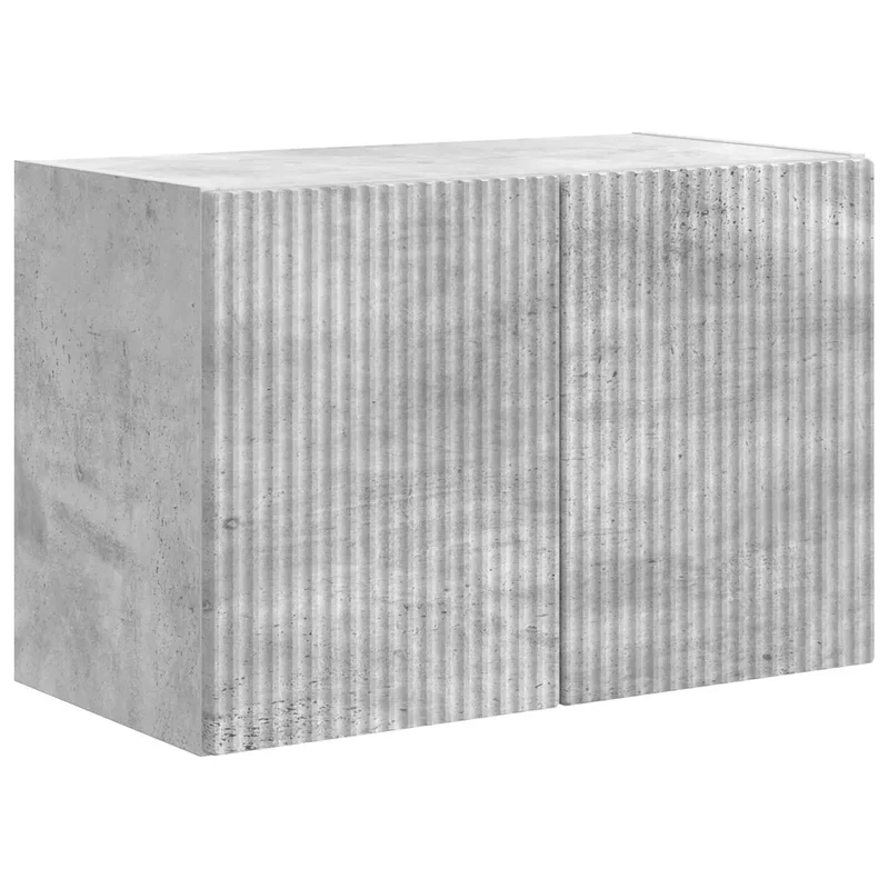 Meuble TV mural contemporain avec rangement pratique 59,5 x 31 x 40 cm en bois d'ingénierie gris béton 02_0055009
