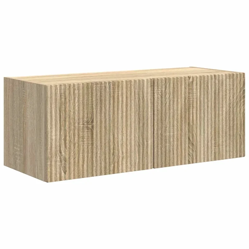 Meuble TV mural moderne minimaliste 78,5 x 31 x 29,5 cm avec rangement pratique en bois d'ingénierie sonoma 02_0054903