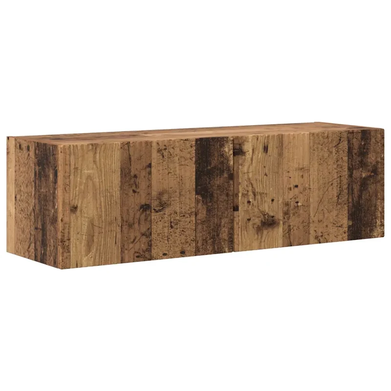 Meuble TV mural moderne avec étagères ouvertes pour petit espace 98 x 31 x 29 cm en bois d'ingénierie bois ancien 02_0054931