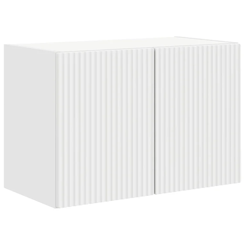 Meuble TV mural rectangulaire moderne rangement optimal 59,5 x 31 x 40 cm en bois d'ingénierie blanc 02_0055003