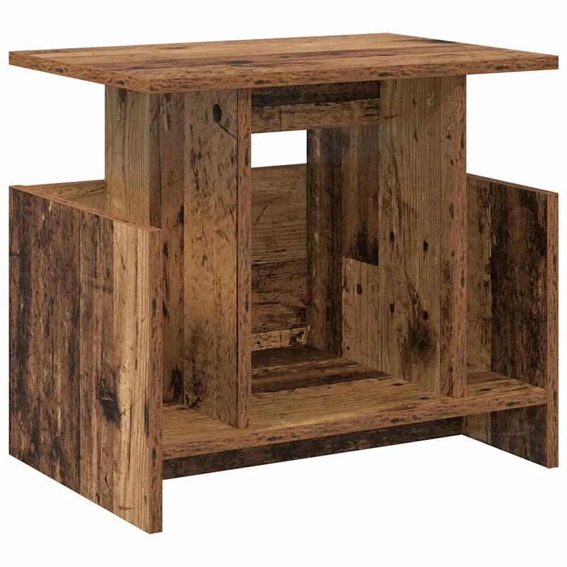 Meuble TV rectangulaire moderne design épuré rangement spacieux 50 x 35 x 45 cm en bois ancien 02_0054727
