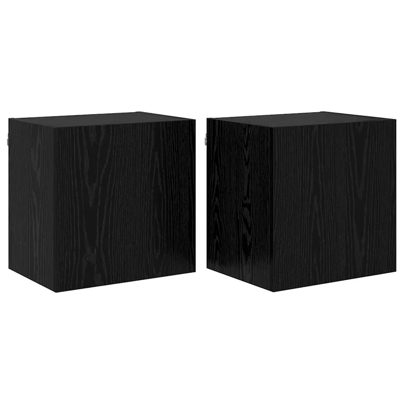 Lot de 2 meubles TV muraux modernes design épuré 40,5 x 30 x 40 cm en bois d'ingénierie chêne noir 02_0052800