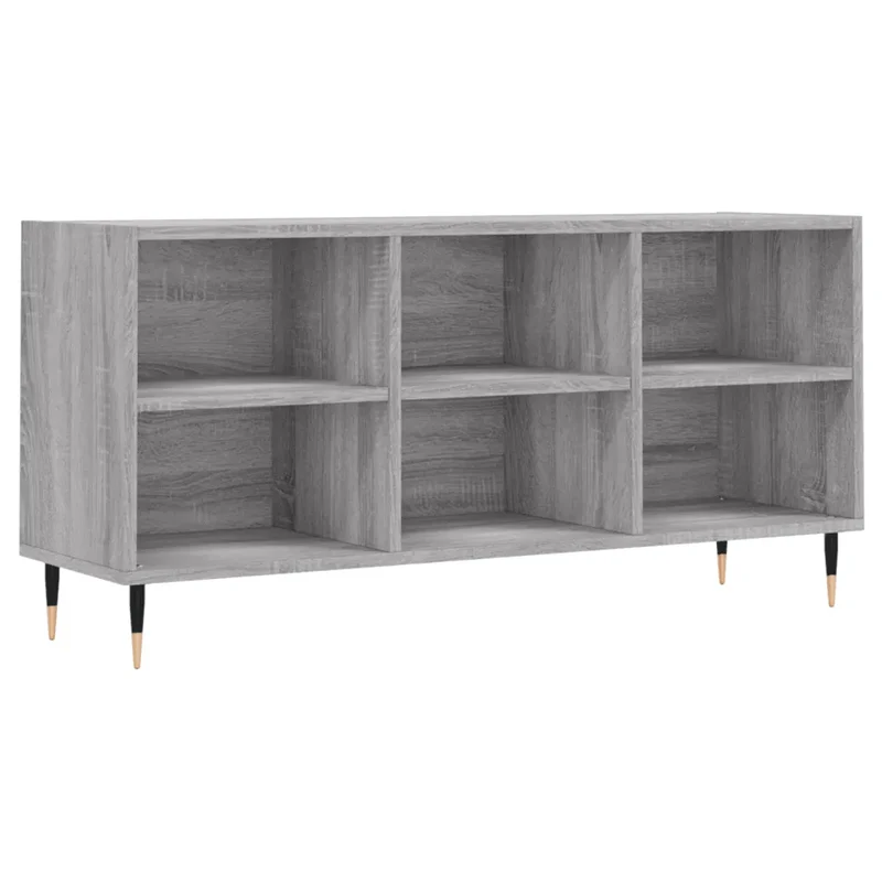 Meuble TV avec grand espace de rangement pratique salon 103,5 x 30 x 50 cm en bois d'ingénierie gris sonoma 02_0048548