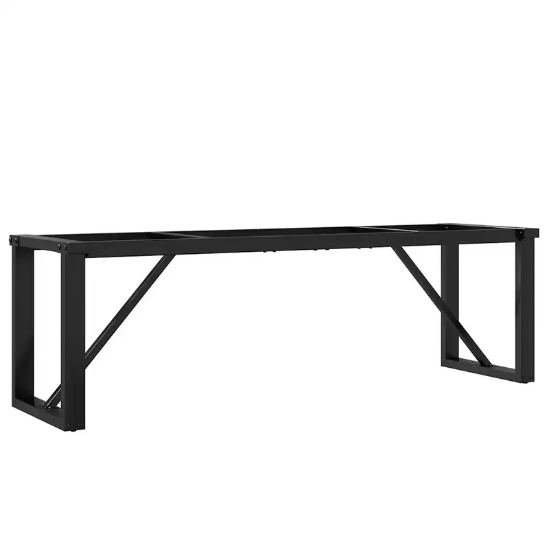 Pieds de table basse cadre en O 140 x 30 x 43 cm durables et stables style industriel en acier noir 02_0047221