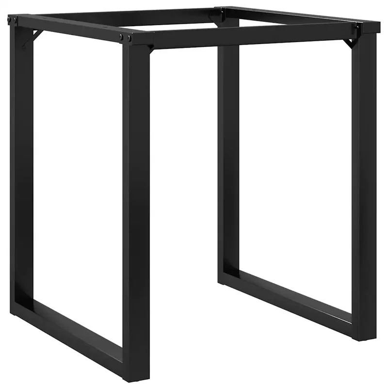 Pieds de table à manger cadre en O 60 x 60 x 73 cm installation facile style industriel en acier noir 02_0047226
