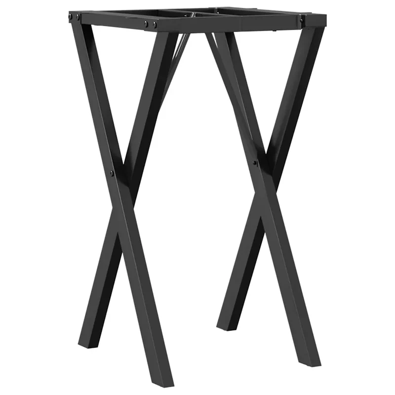Pieds de table en X pour table à manger 40 x 40 x 73 cm fonctionnels robustes design industriel en acier noir 02_0047240