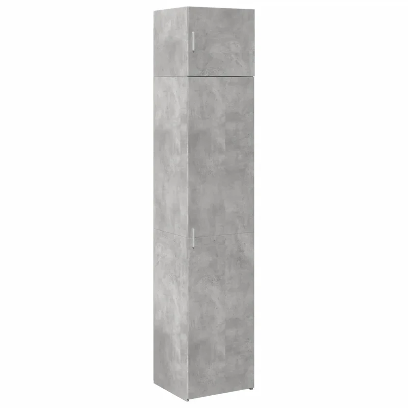 Armoire de rangement mince grande capacité 45 x 42,5 x 225 cm en bois d'ingénierie gris béton 02_0055563